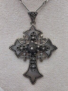 Jerusalem Cross .900 Silver Pendant